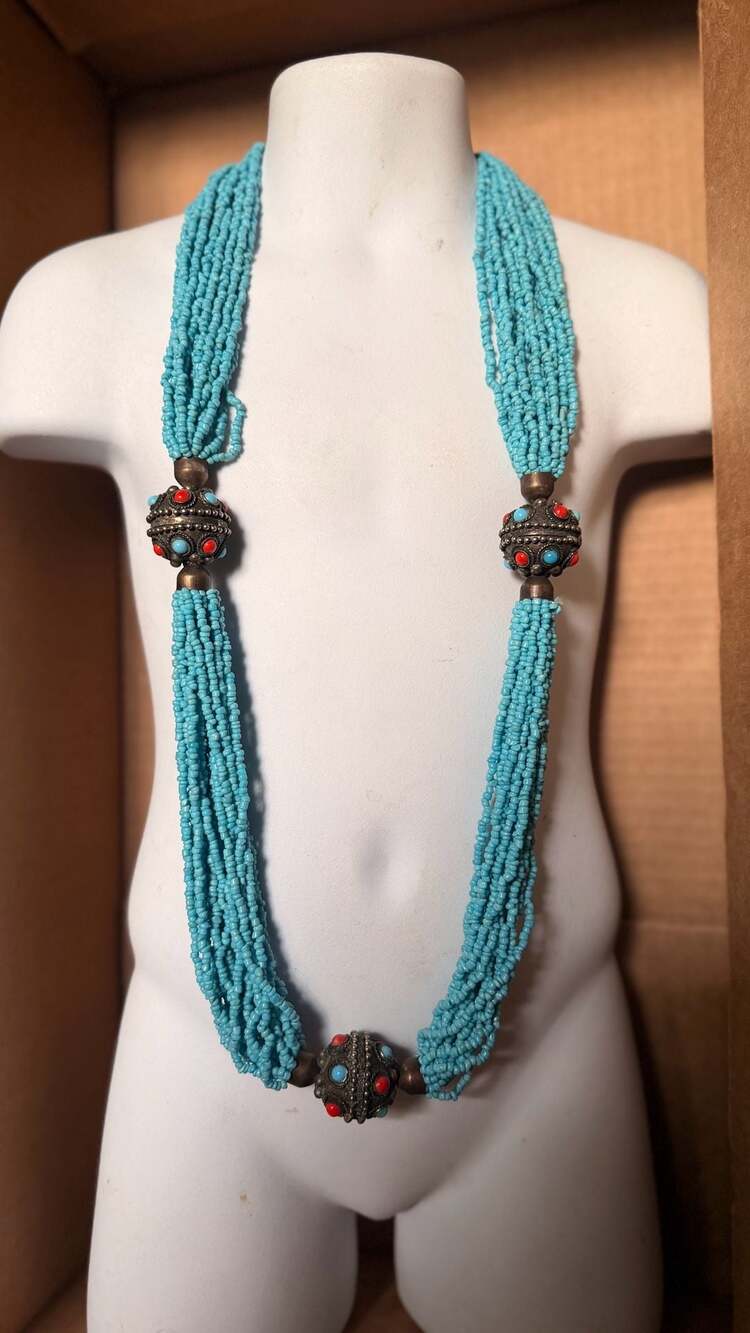 Tribal Multi-Strand Seed Bead Necklace